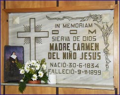 Antiguo sepulcro de Madre Carmen